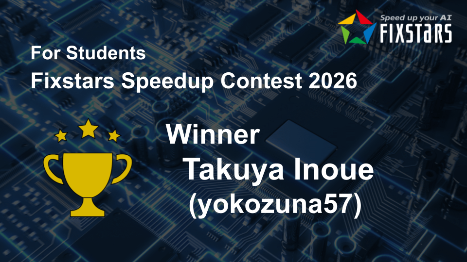 Winner Achieves Approx. 51.6x Speedup! Fixstars Acceleration Contest 2026 Results Announced